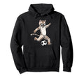 Play Soccer Player Cat Lover Pet Hoodie - Casual Everyday Wear for Adults