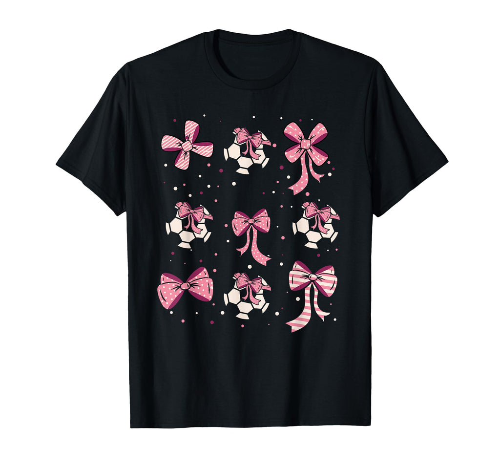 Soccer Ball Coquette Bow Game Day Soccer T-Shirt - Graphic Print Unisex