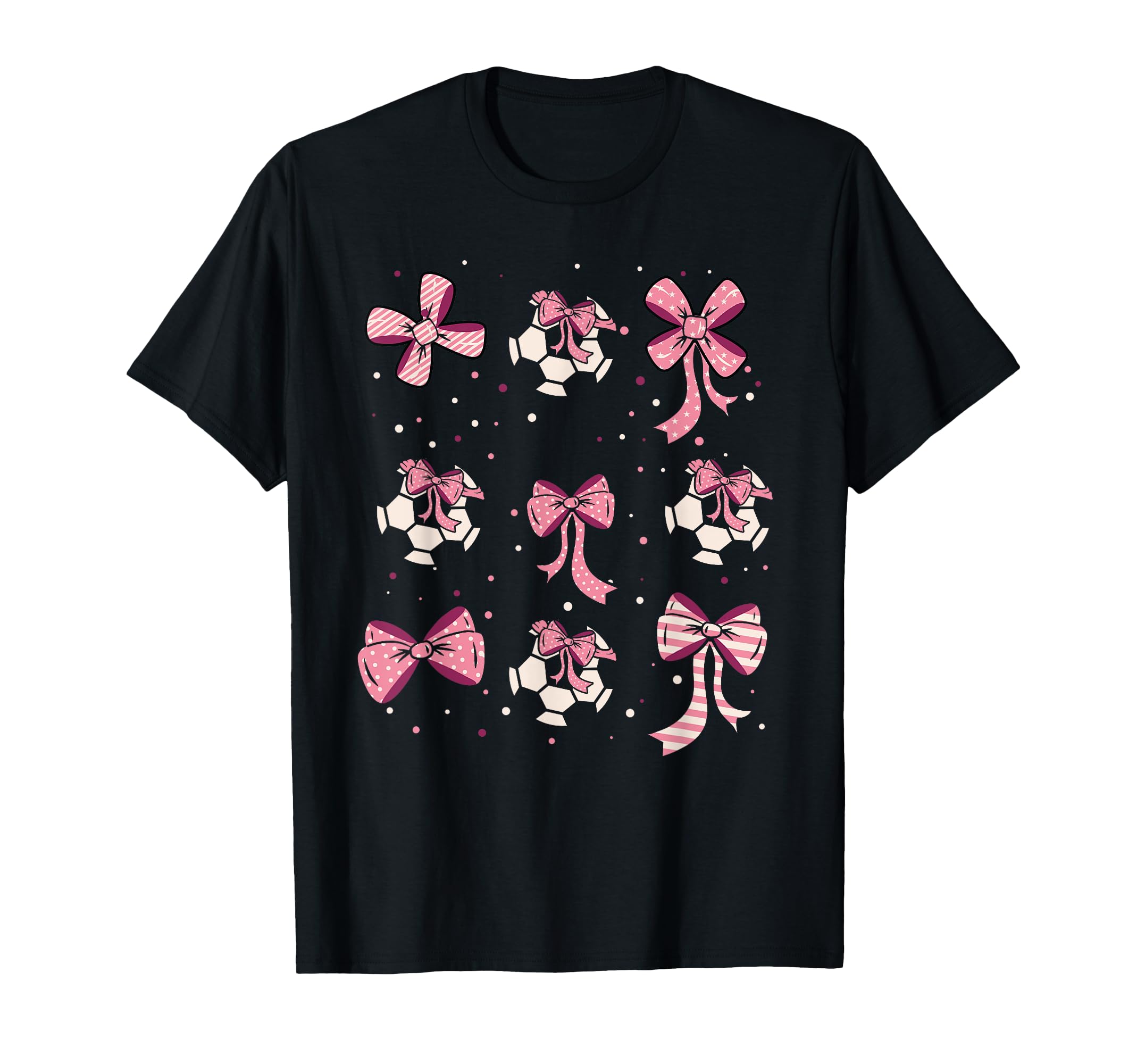 Soccer Ball Coquette Bow Game Day Soccer T-Shirt - Graphic Print Unisex