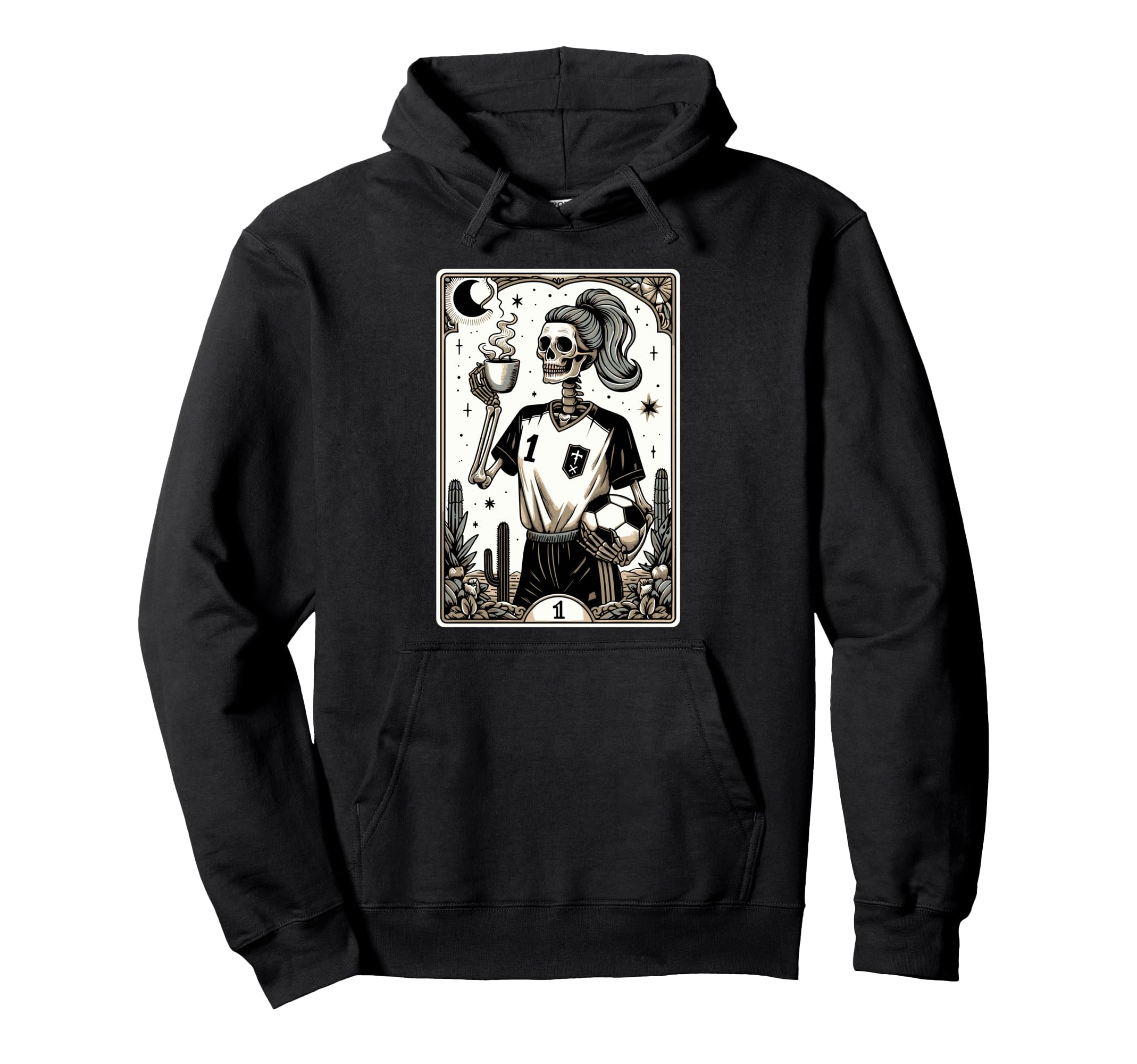 Soccer Mom Soccer Mum Tarot Card Hoodie - Novelty Apparel for Adults
