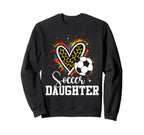 Soccer Daughter Leopard Heart Sweatshirt - Custom Art Print for Adults