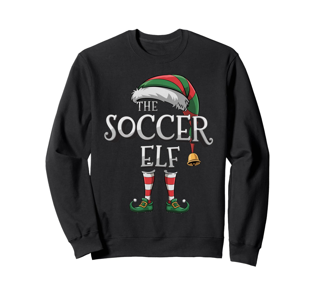 Soccer Elf Matching Family Soccer Elf Sweatshirt - Trendy Graphic Men Women