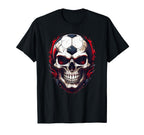 Football Skull Dark Soccer Vibes T-Shirt - Aesthetic Graphic for Adults