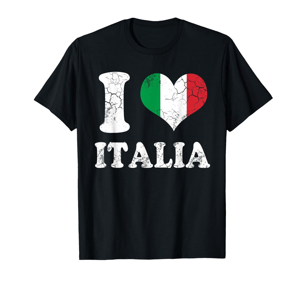 I Love Italia Flag Heart Italy T-Shirt - Fun Novelty Design for Adults