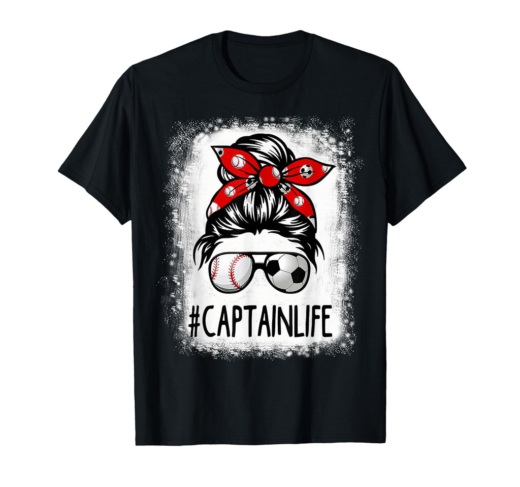 Bleached Captain Life Soccer Messy Bun T-Shirt - Streetwear Style Unisex