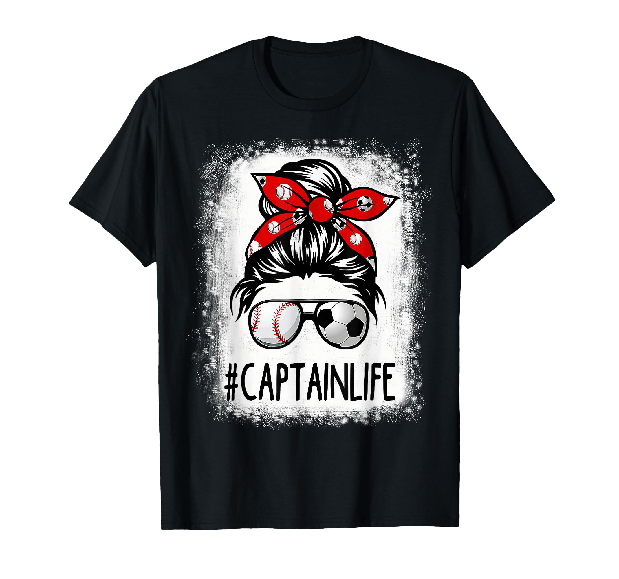 Bleached Captain Life Soccer Messy Bun T-Shirt - Streetwear Style Unisex