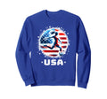 Womens Soccer Team American Flag Sweatshirt - Unique Graphic for Adults