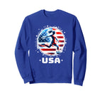 Womens Soccer Team American Flag Sweatshirt - Unique Graphic for Adults