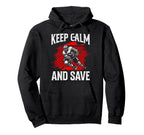 Ice Hockey Goalie Goalkeeper Keep Calm And Hoodie - Unique Graphic Unisex