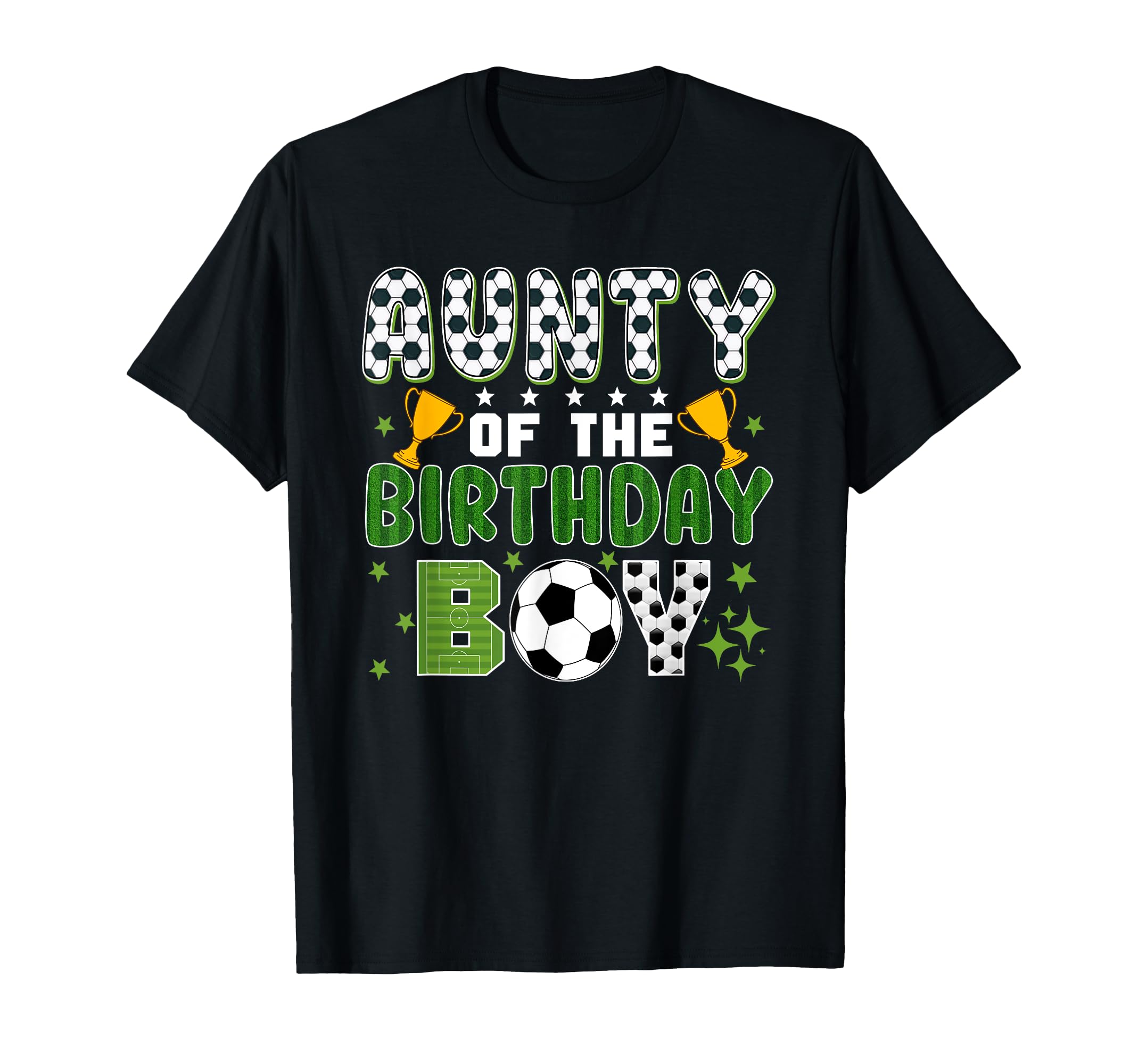 Aunty Birthday Soccer Group Family Matching T-Shirt - Graphic Print Unisex