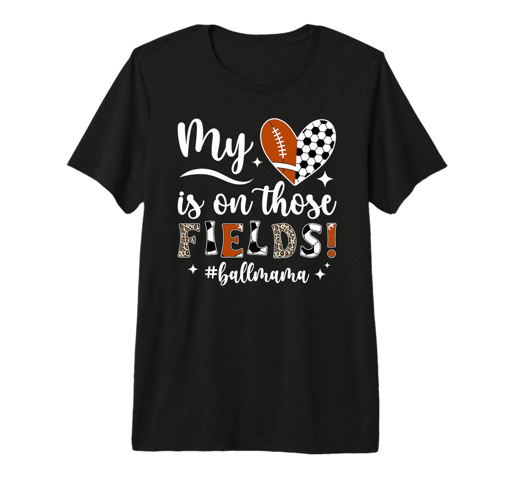 Those Fields Ball Mama Football T-Shirt - Minimalist Print for Adults