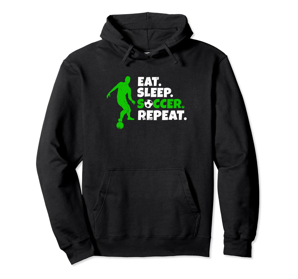 Eat Sleep Soccer Repeat Goalie Hoodie - Minimalist Print Men Women
