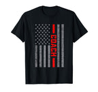 American Flag Coach Us Flag Dad T-Shirt - Trendy Graphic for Adults
