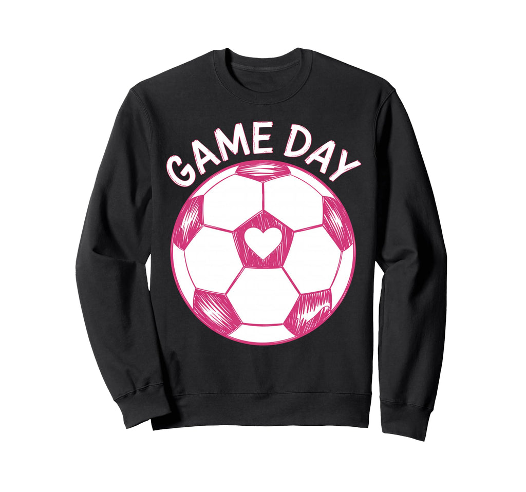 Womens Soccer Game Day Ladies Heart Sweatshirt - Unique Graphic for Adults