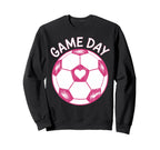Womens Soccer Game Day Ladies Heart Sweatshirt - Unique Graphic for Adults