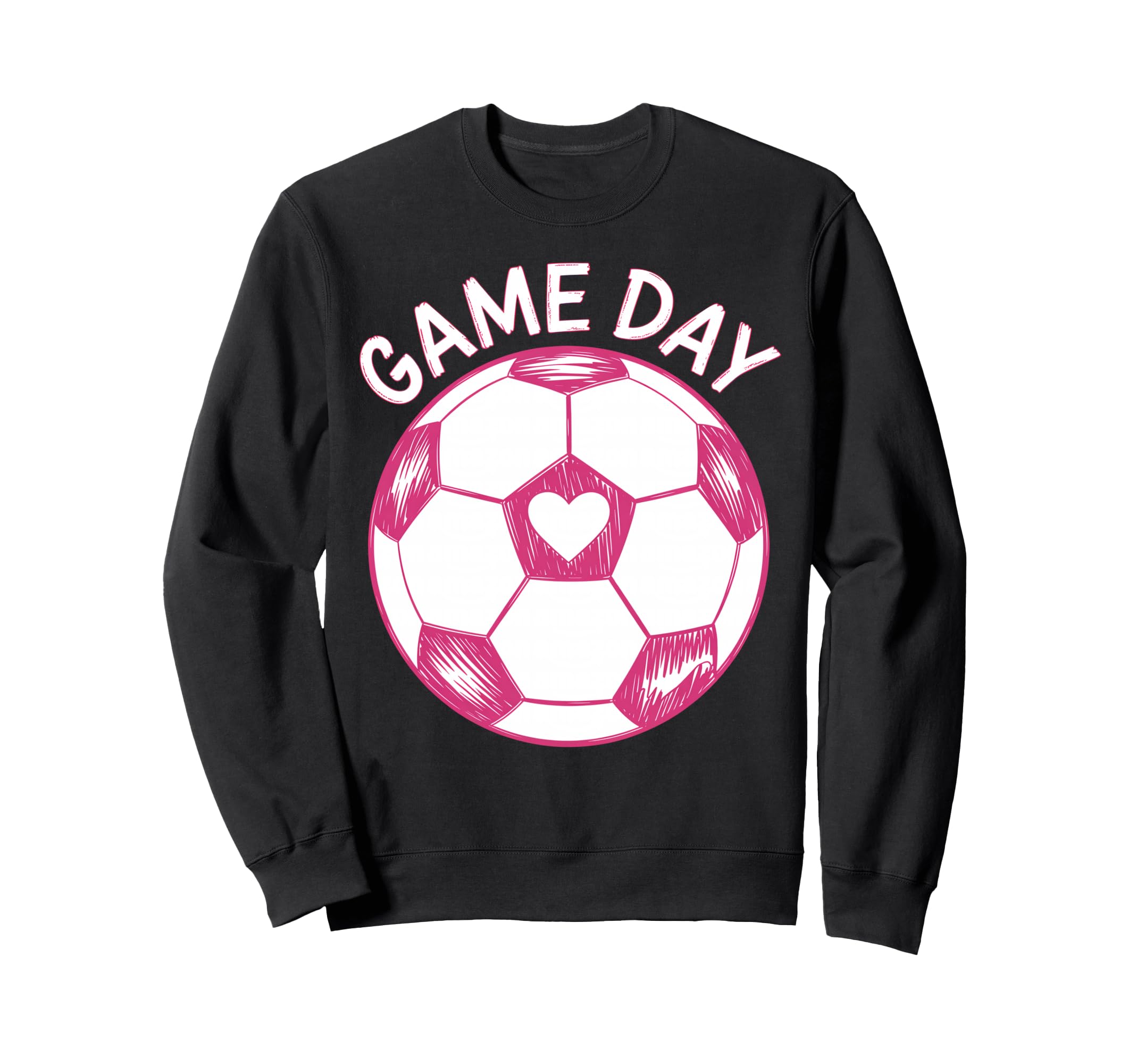 Womens Soccer Game Day Ladies Heart Sweatshirt - Unique Graphic for Adults