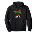 Messy Bun Hair Brown Skin Soccer Hoodie - Aesthetic Graphic for Adults