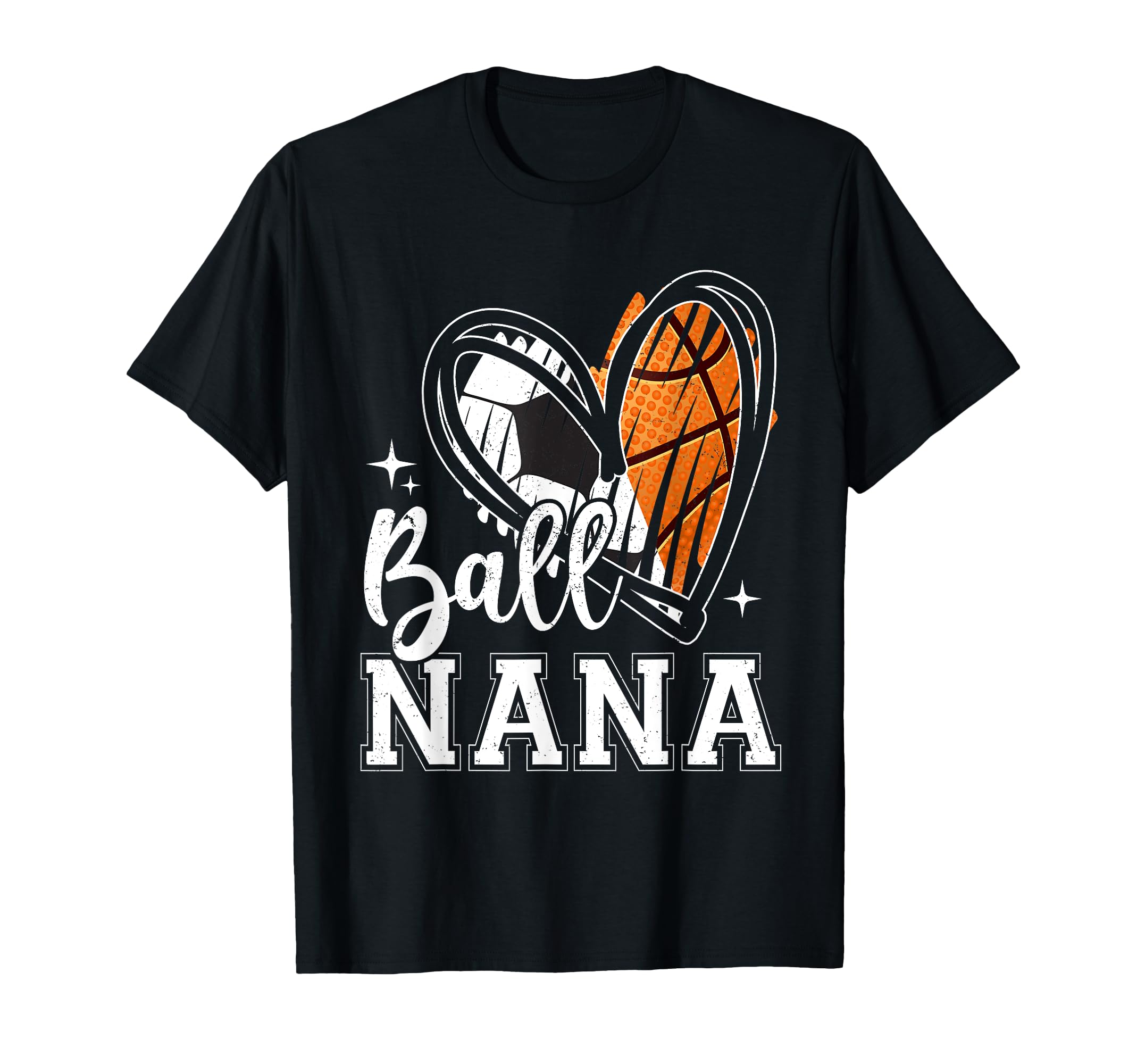 Ball Nana Heart Soccer Basketball T-Shirt - Graphic Print for Adults