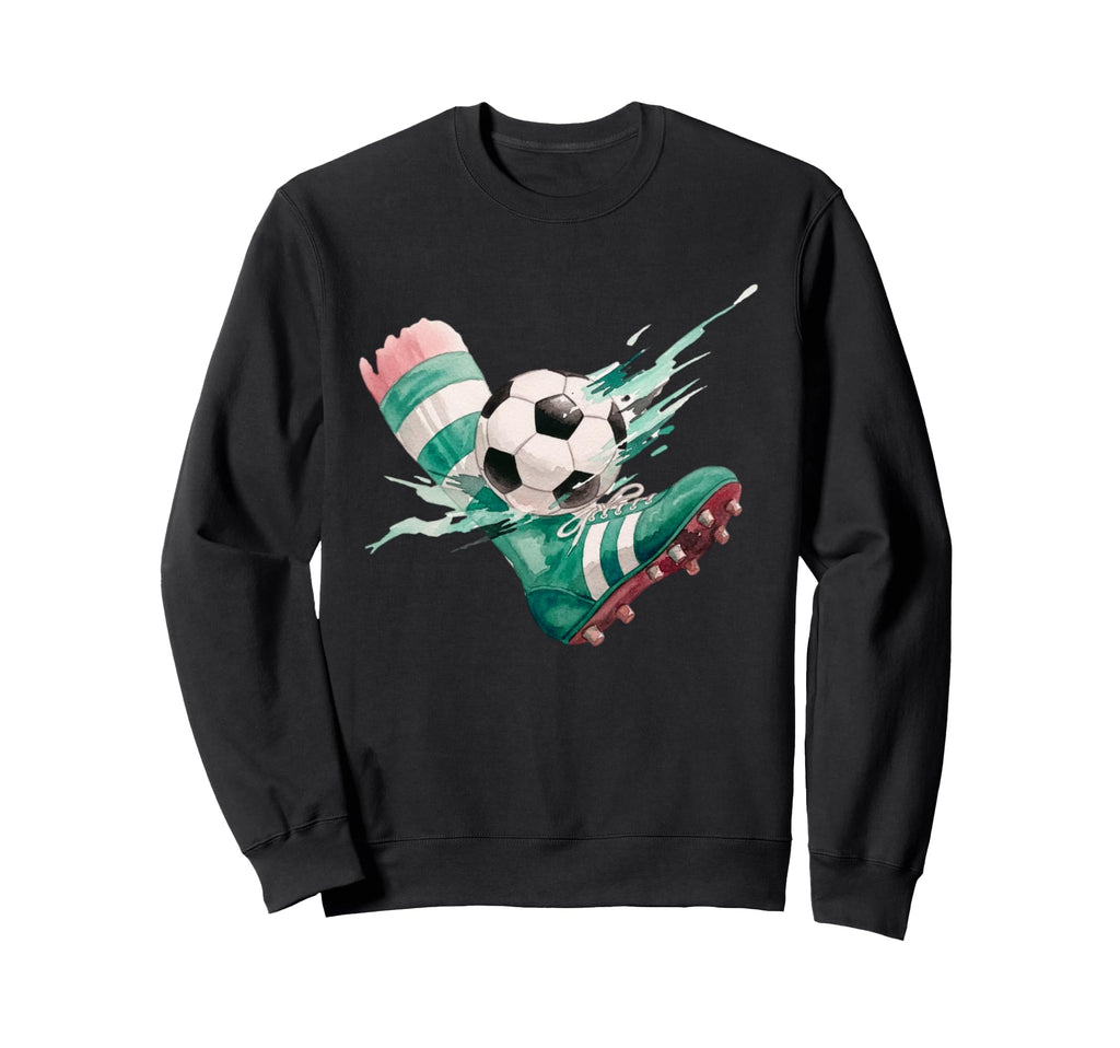 Watercolor Soccer Ball Action Kick Sweatshirt - Minimalist Print Men Women