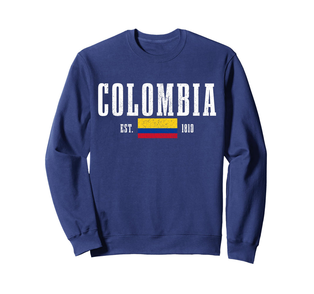 Colombia Est 1810 Colombian Flag Sweatshirt - Trendy Graphic Men Women