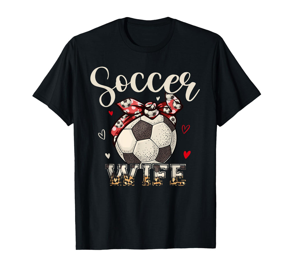 Soccer Wife Headband Leopard Soccer Ball T-Shirt - Graphic Print Men Women