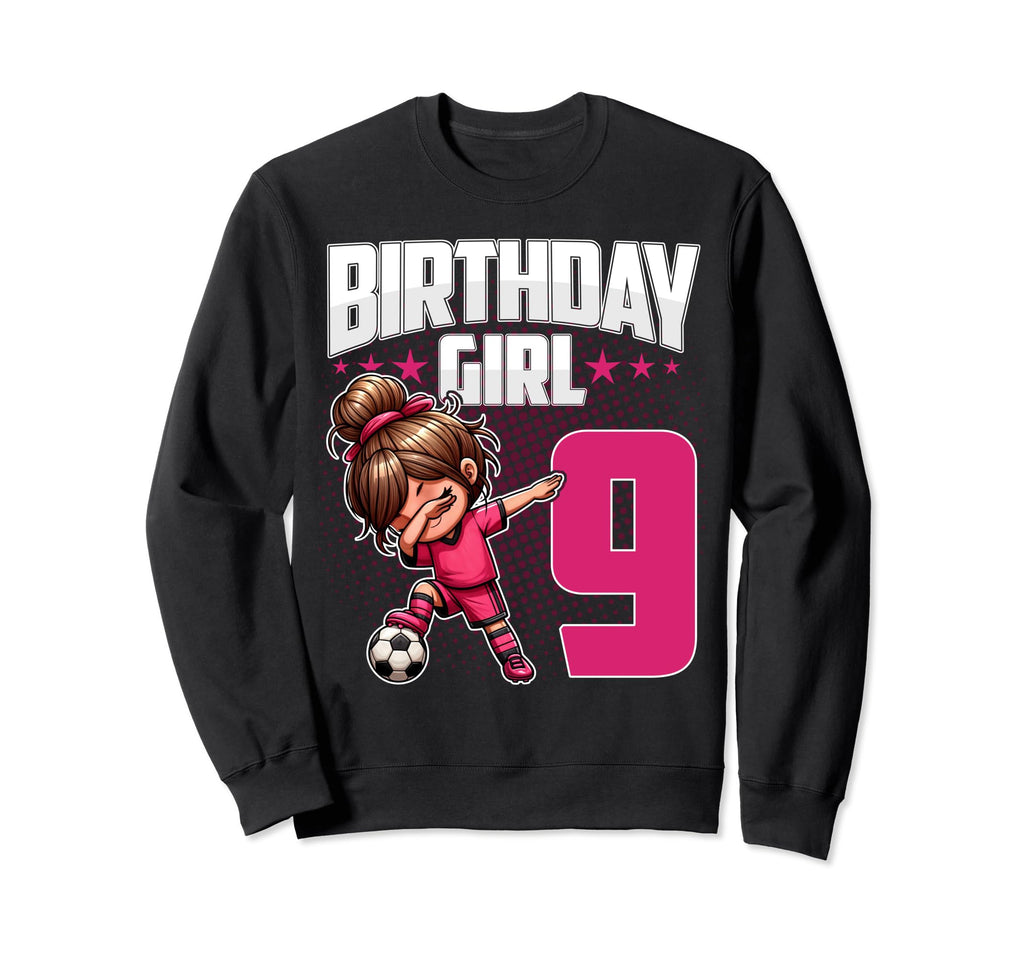 9Th Birthday Soccer Dabbing 9 Years Sweatshirt - Custom Art Print Unisex