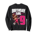9Th Birthday Soccer Dabbing 9 Years Sweatshirt - Custom Art Print Unisex