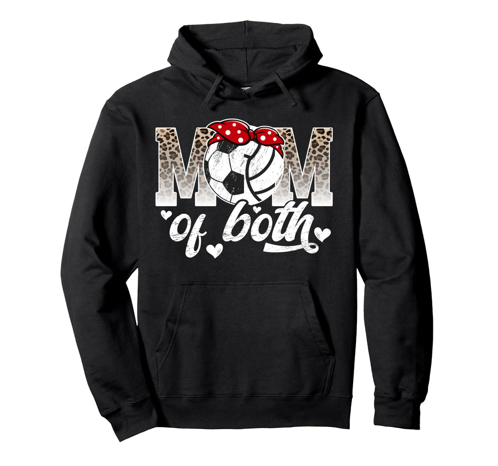 Mom Both Leopard Volleyball Soccer Mom Hoodie - Streetwear Style Unisex