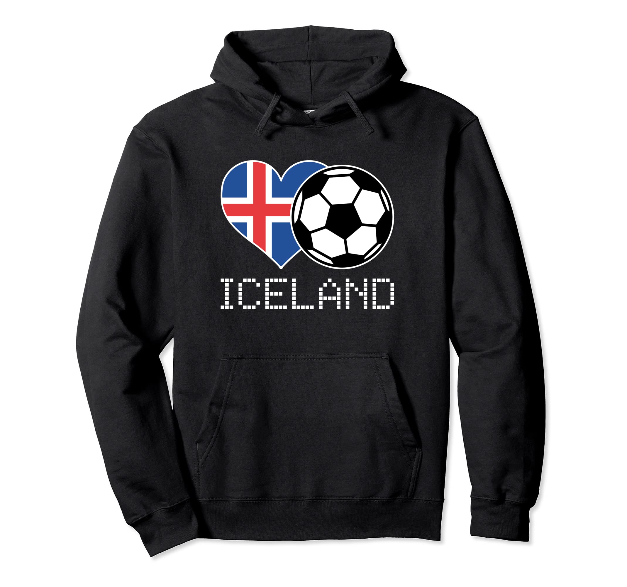 Iceland Soccer Icelander Flag Love Hoodie - Fun Novelty Design for Adults