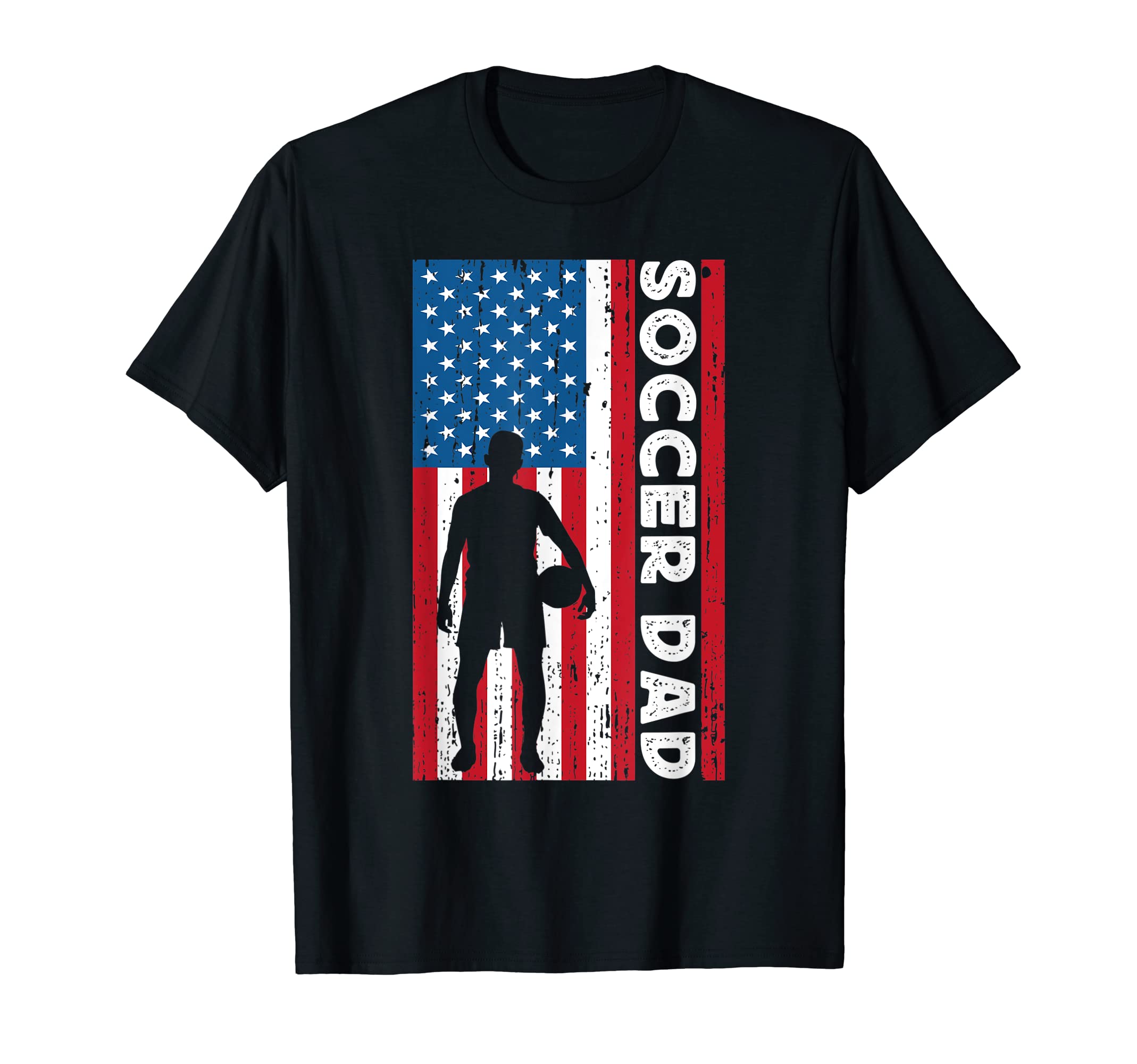 Funny Proud Soccer Dad Daddy American Flag T-Shirt - Trendy Graphic Unisex