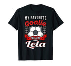My Favorite Goalie Calls Me Lela Soccer T-Shirt - Minimalist Print Unisex