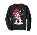 Dabbing Soccer Snowman Hat Funny Sweatshirt - Fun Novelty Design Men Women