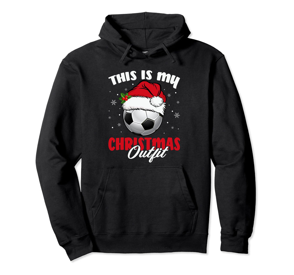 Pajama Santa Hat Soccer Ball Hoodie - Graphic Print Men Women