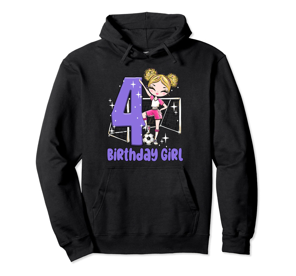 4Th Birthday Soccer Ball Net Party Hoodie - Custom Art Print for Adults