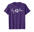 Soccer Sports Funny Soccer Heartbeat T-Shirt - Graphic Print Unisex