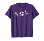 Soccer Sports Funny Soccer Heartbeat T-Shirt - Graphic Print Unisex