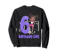 6Th Birthday Black Soccer Ball Net Sweatshirt - Unique Graphic for Adults