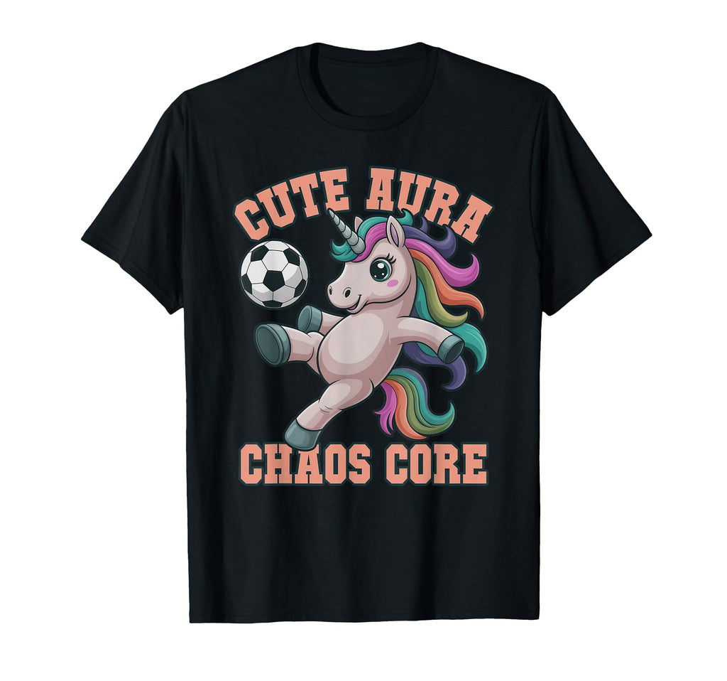 Rizzler Aura Soccer Unicorn Chaos T-Shirt - Novelty Apparel for Adults
