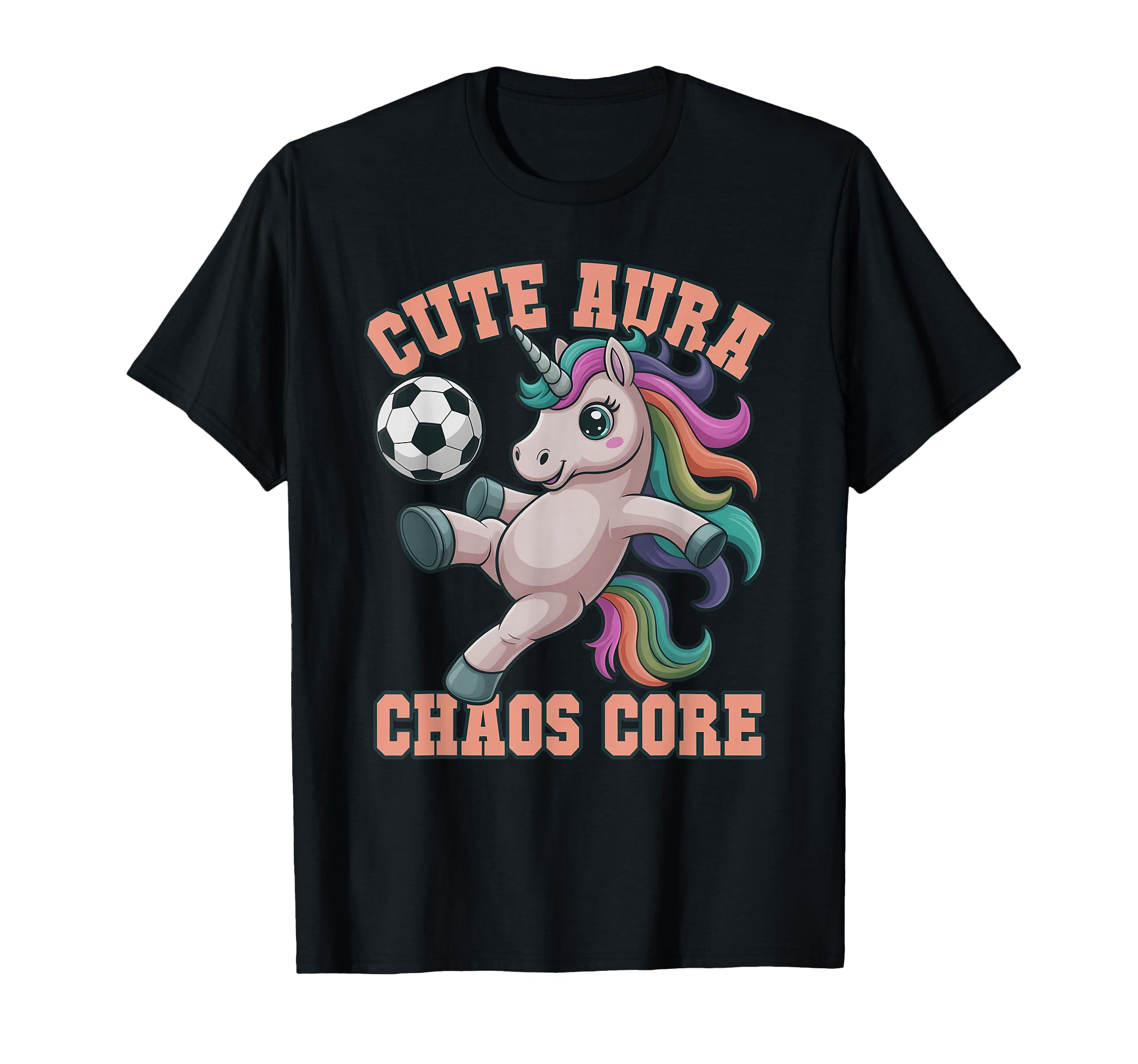 Rizzler Aura Soccer Unicorn Chaos T-Shirt - Novelty Apparel for Adults