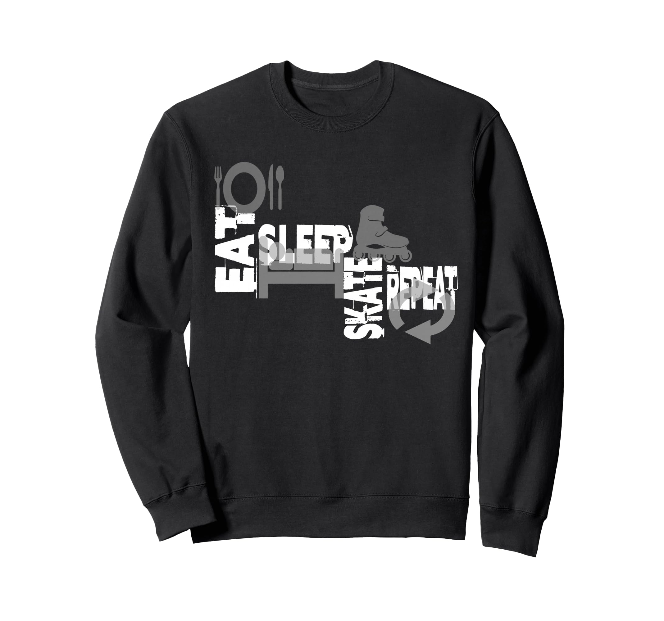 Skating Eat Sleep Skate Repeat Sweatshirt - Streetwear Style for Adults