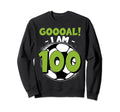 100 Year Old Birthday Soccer Themed Sweatshirt - Minimalist Print Unisex