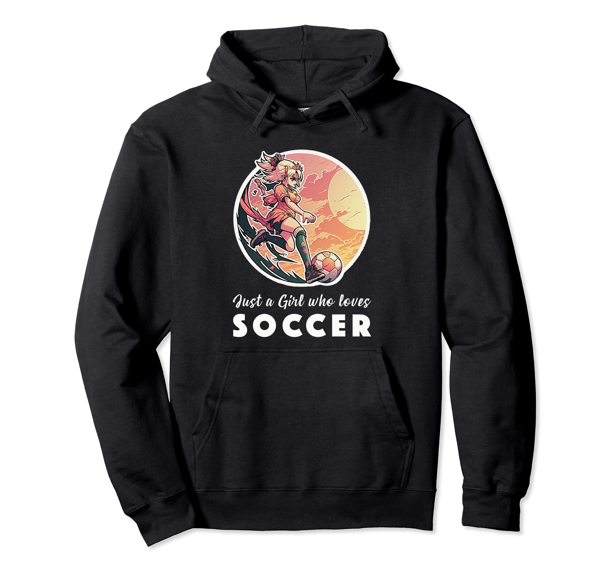 Soccer Anime Manga Unicorn Soccer Hoodie - Minimalist Print for Adults
