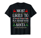 Most Likely To Play Soccer Santa T-Shirt - Streetwear Style Men Women