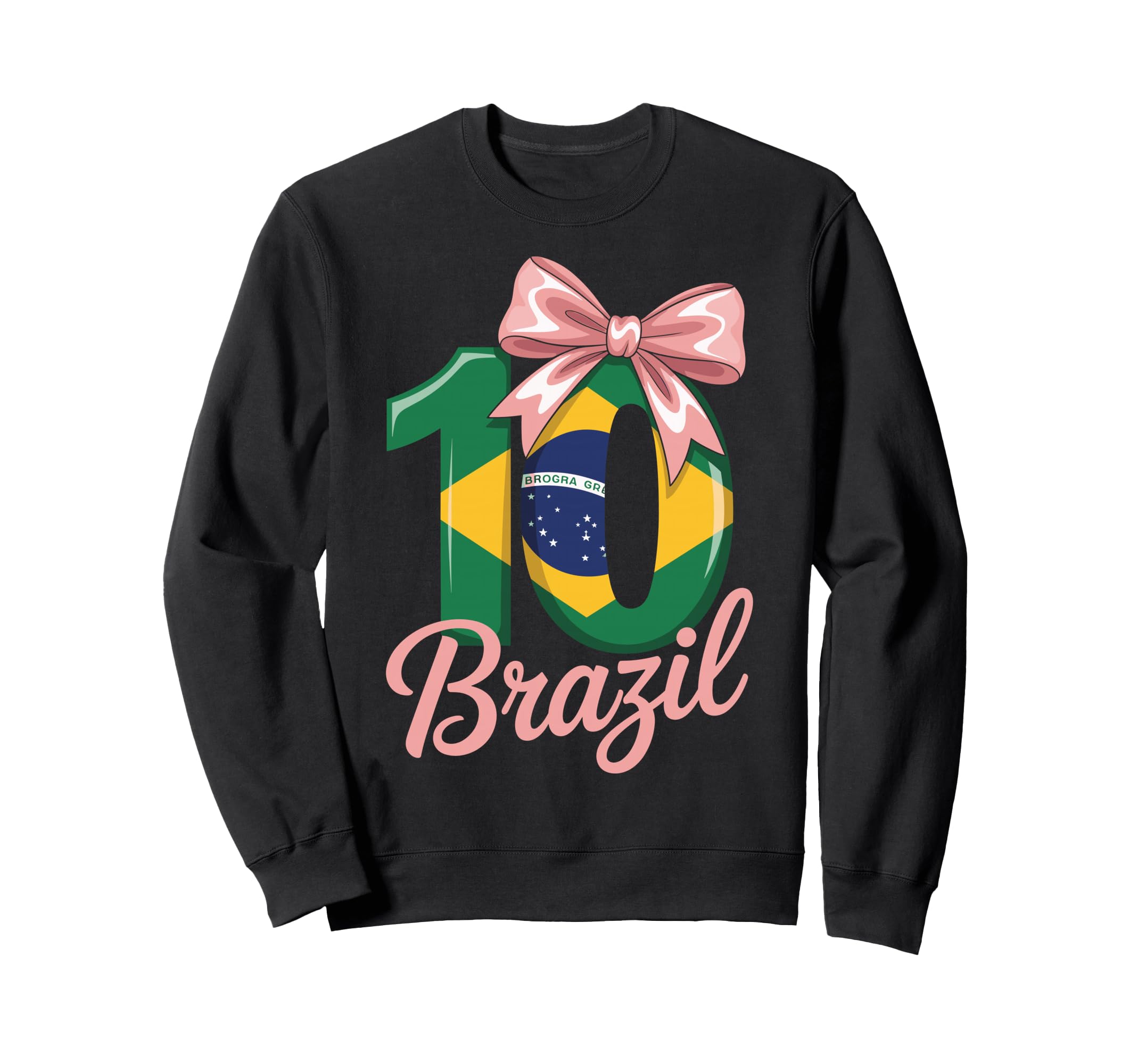 10 Brazil Birthday Number 10 Sweatshirt - Fun Novelty Design Men Women