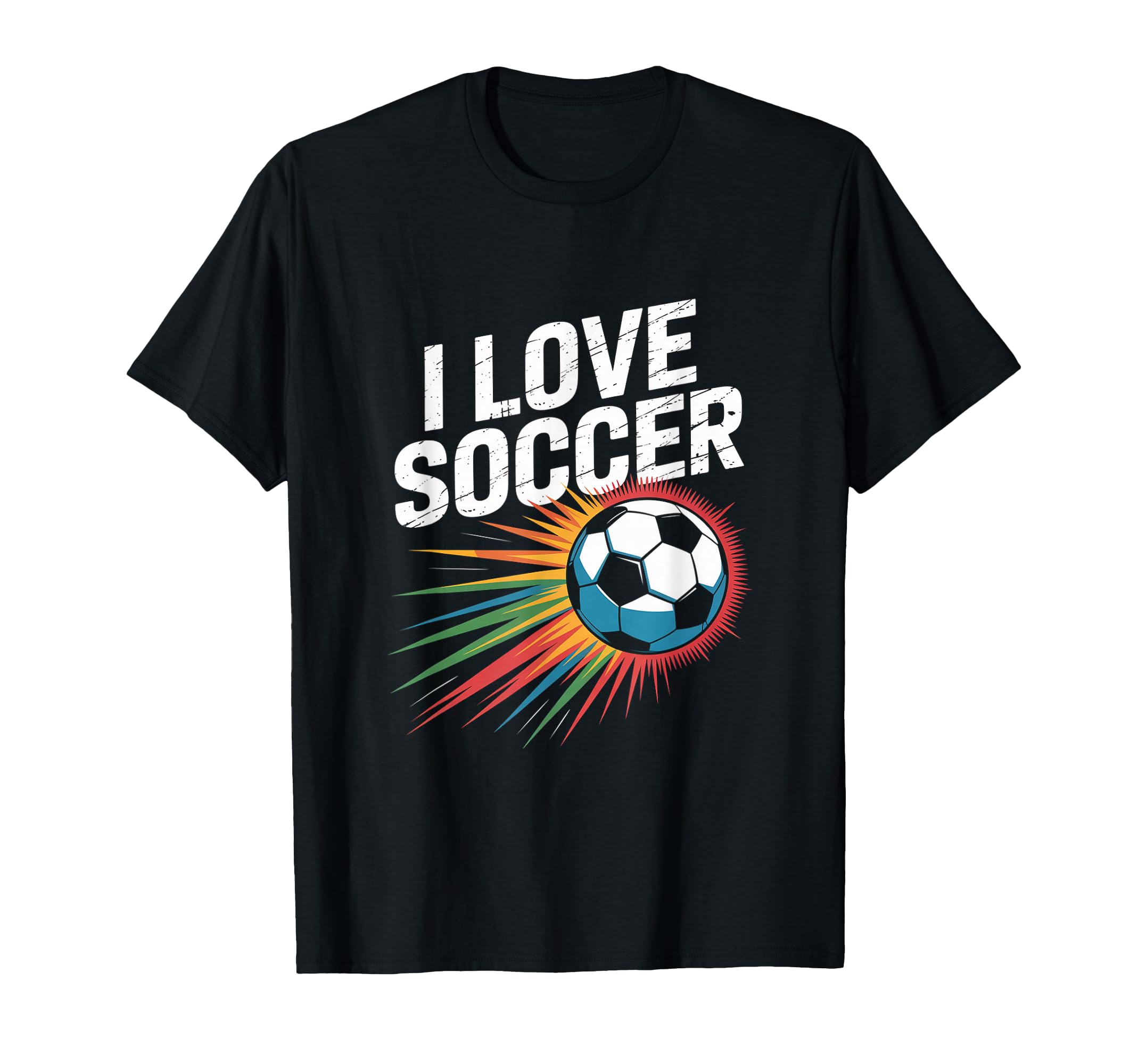 I Love Soccer Vibrant Ball Passion T-Shirt - Novelty Apparel for Adults