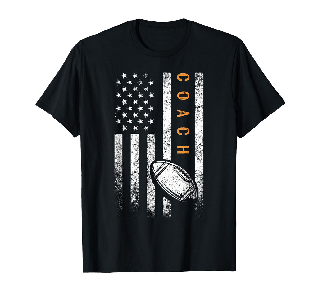 Football Coach American Flag T-Shirt - Aesthetic Graphic for Adults