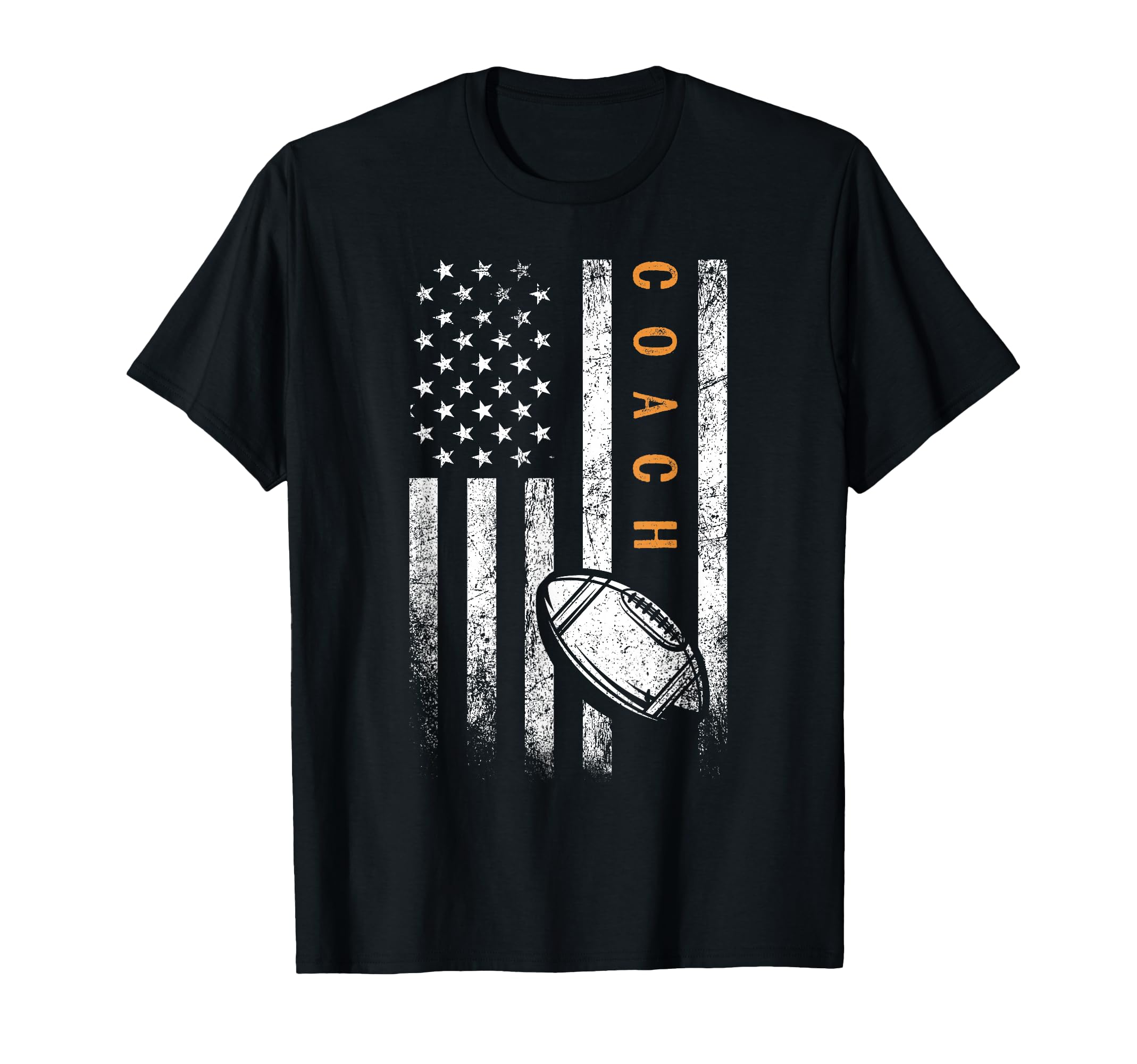 Football Coach American Flag T-Shirt - Aesthetic Graphic for Adults