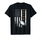 Football Coach American Flag T-Shirt - Casual Everyday Wear for Adults