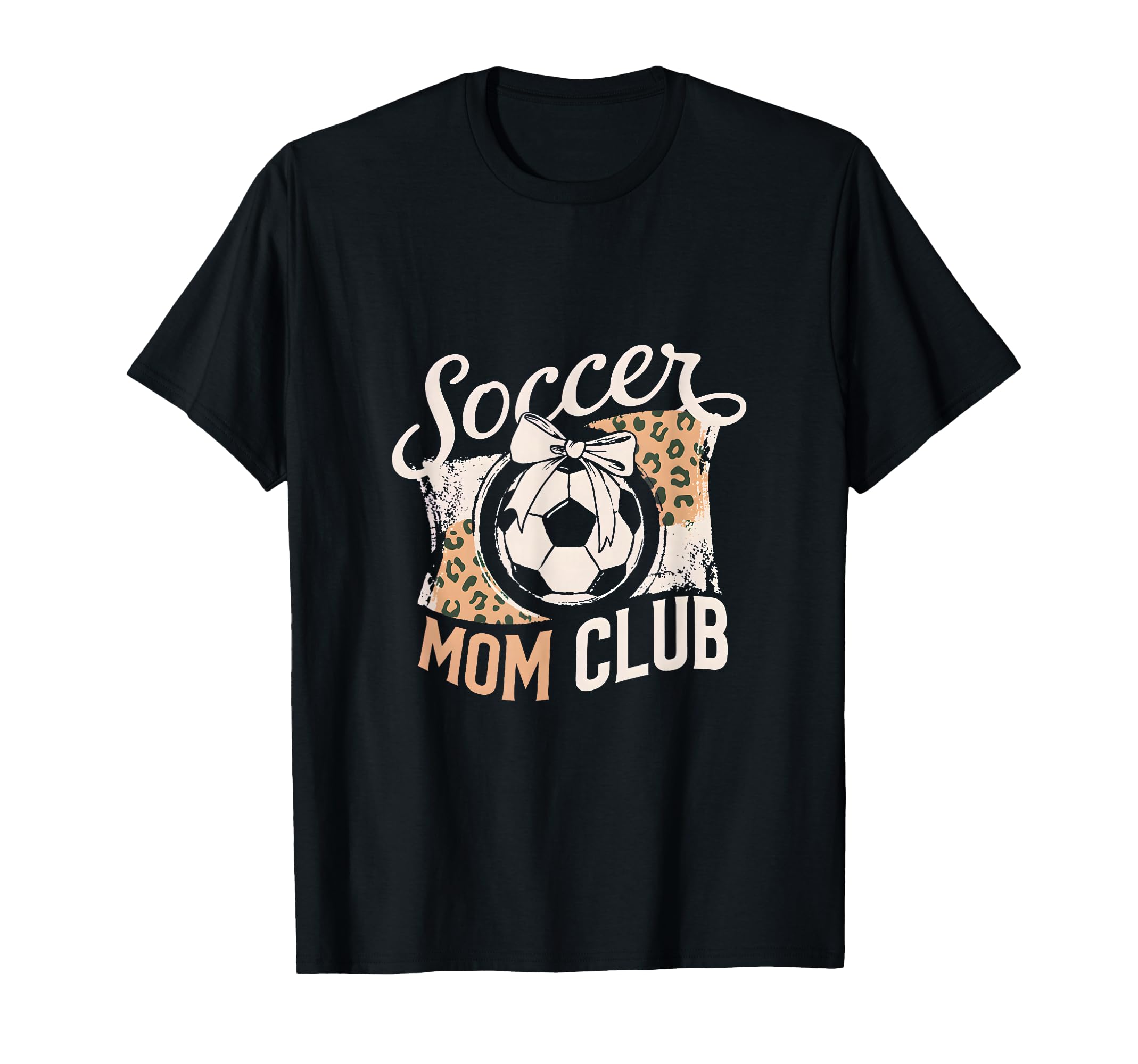 Soccer Mom Club Leopard Bow Mama Pride T-Shirt - Graphic Print Unisex
