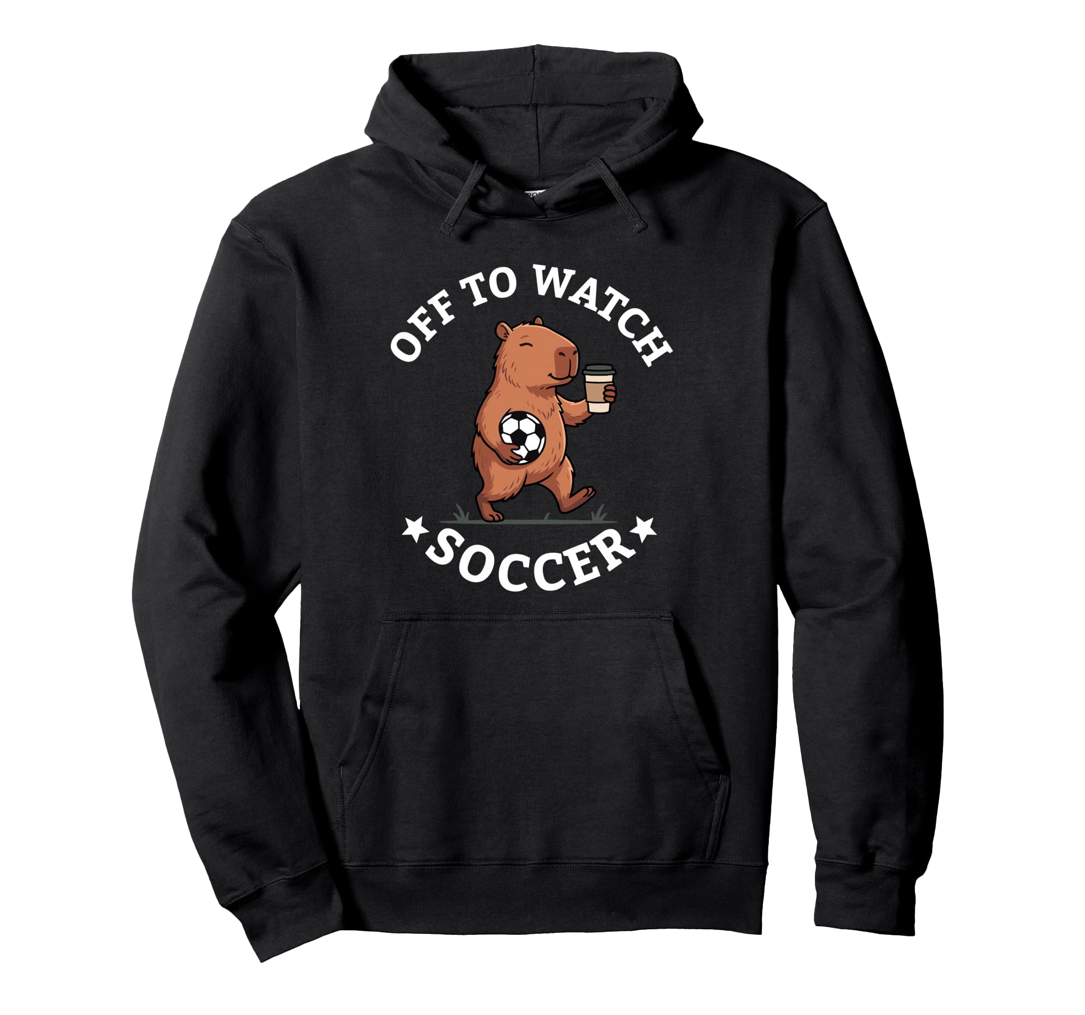 Off To Watch Soccer Mom Funny Capybara Hoodie - Streetwear Style Unisex